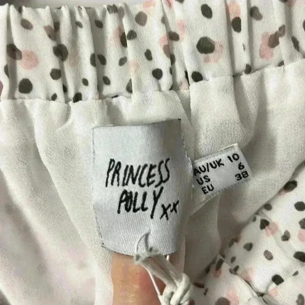 Princess Polly Rasmus Linen Blend Ruffle Mini Skirt Size 6 White NWT - Picture 3 of 16